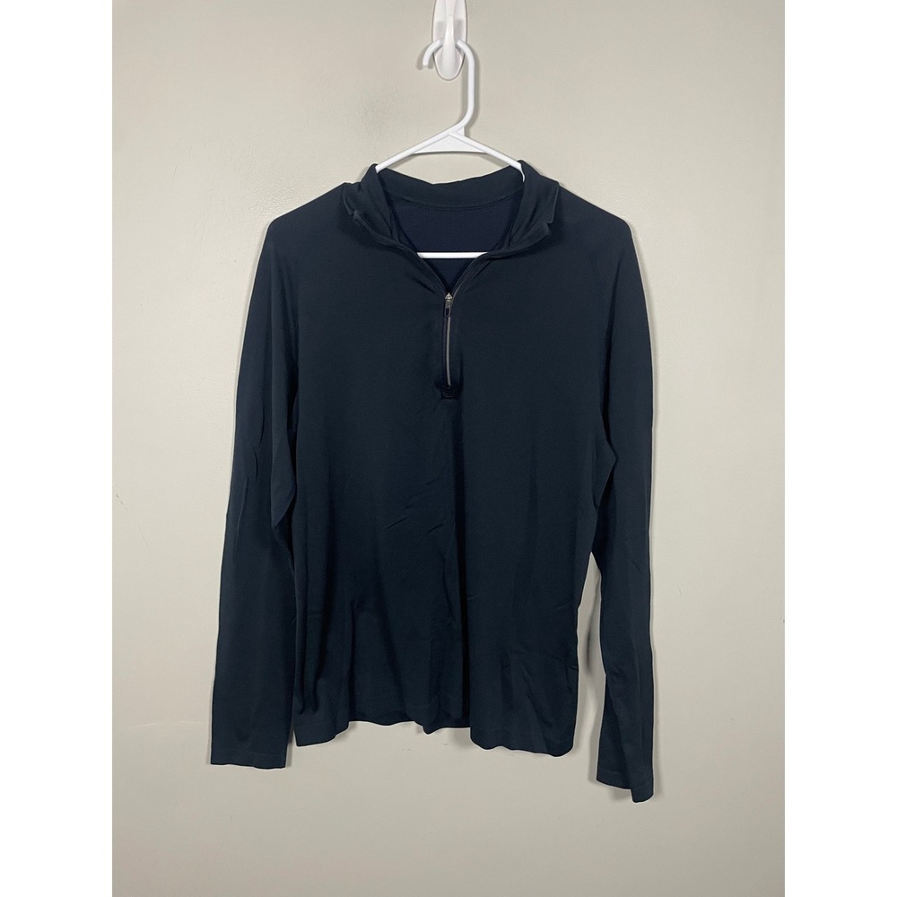 Lululemon Men's Half Zip Long Sleeve In Navy Blue Size Medium Athleisure Active